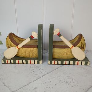 Canoe Bookends Midwest of Cannon Falls Canoes Rustic Lodge Lake Boat Decor
